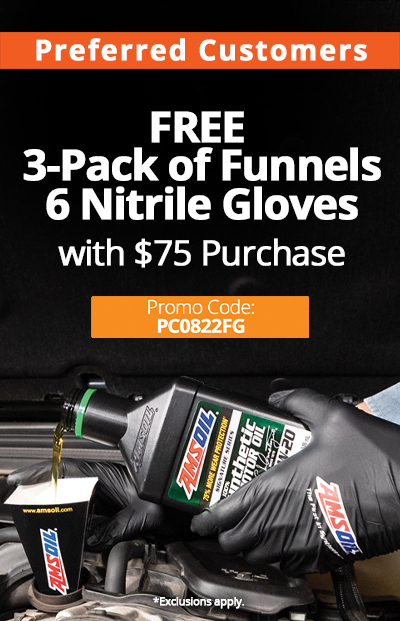 Free 3-Pack of Funnels, 6 Nitrile Gloves with $75 Purchase